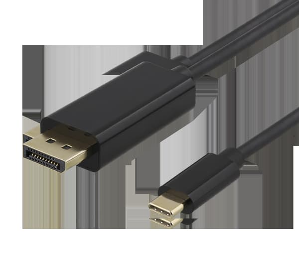 USB-C till DisplayPort-kabel, 2m, 4K@60Hz, svart