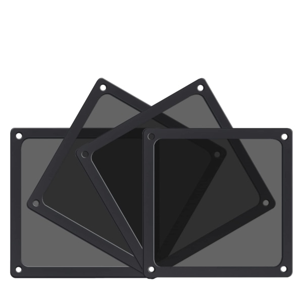 Dammfilter 120 mm för datorkylare Fläkt/PSU/routrar NYLON 80 Mesh, magnetisk ram PC- mesh Dammnät PC-kylfilter (NYLON, 4-pack, svart)