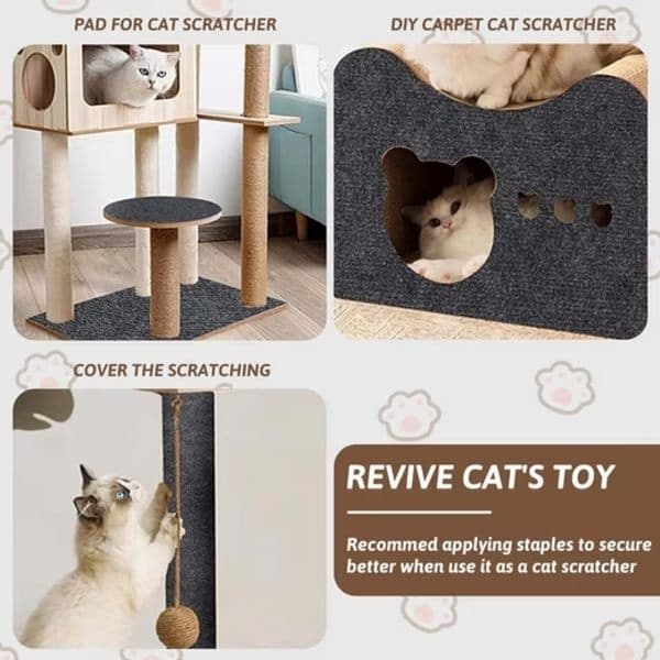 Selvklebende klorepute for katter - Vegg- og sofaprotektor, Sofaklorepute, Katteklormatte, Hjørne Brun 40cmx200cm Brun 40cmx200cm Brown