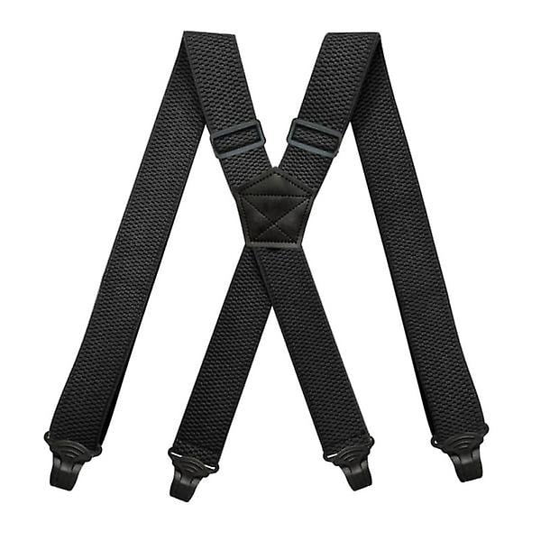 Slidstærke sorte seler - 3,8 cm i X-form med plastikclips