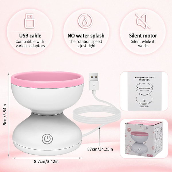 Lectric Makeup Brush Cleaner - Rengöringsmaskin för sminkborstar, kosmetisk rengöringsverktyg, rengöringsspinnare