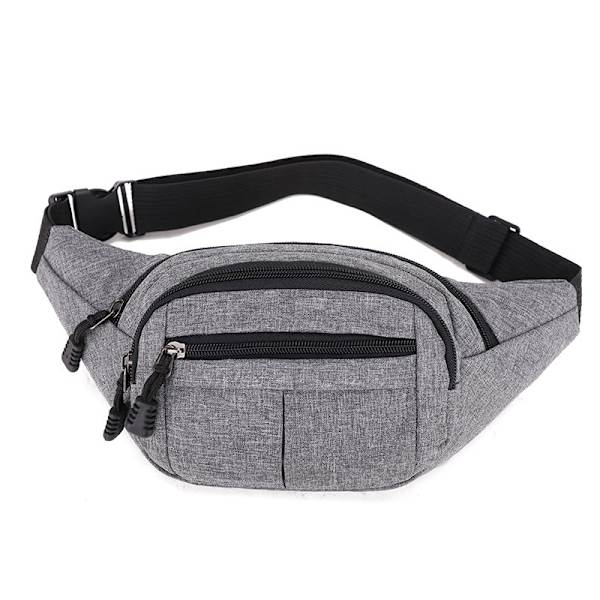 Vyötärölaukku, Säädettävä Muoti Pieni Laukku, Sopii Ulkoiluun, Pyöräilyyn, Urheiluun, Vaellukseen, Unisex (harmaa)