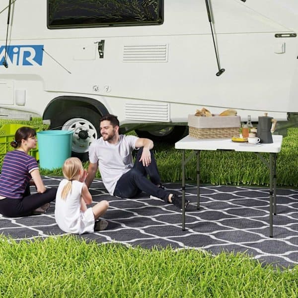 Rootz Sammenklappeligt Picnicbord, Justerbart Højde Campingbord, 86x86x74cm, Nem Transport