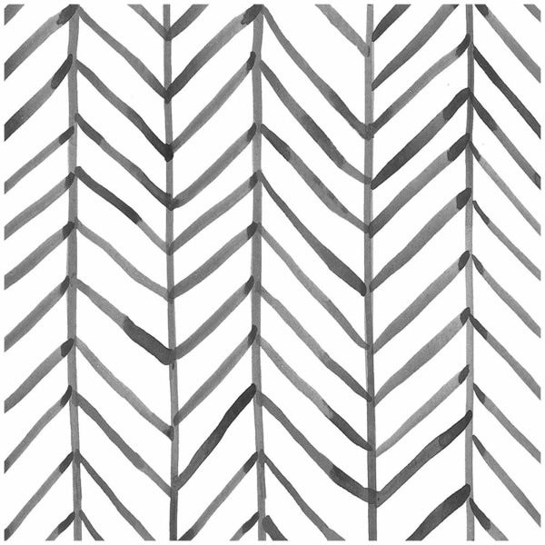 Moderne Stripe Peel and Stick Tapet Fiskebein Svart Hvit Vinyl Selvklebende Dekorativ 17,7 tommer x 19,7 fot