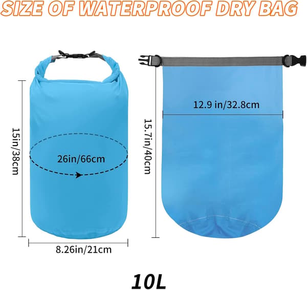 2 stk. lette tørrposer vanntett flytende pose drivpose Ultimate tørrpose (blå, 10L) 10L blue