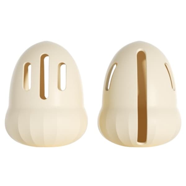 Silikonhållare för sminksvamp 2-pack kompatibel med resevänligt fodral med elastisk öppning och ventilerande design Beige Beige