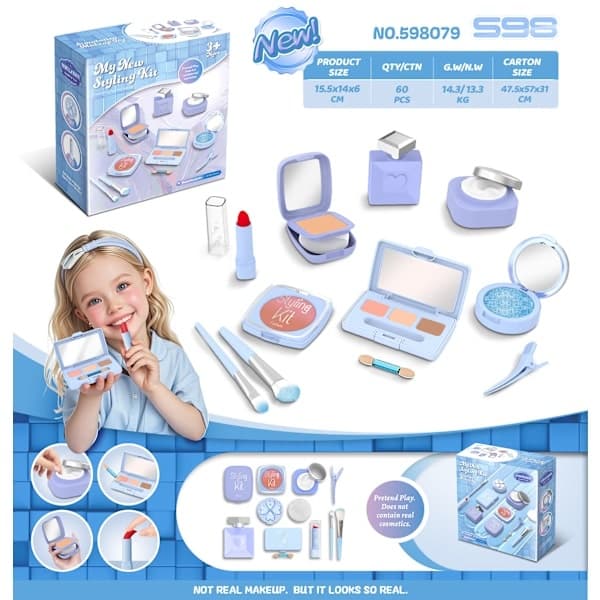 Legetøjsmakeup til børn, piger, spildfrit makeupsæt med opbevaringsboks (spildfrit, ingen væske) #4 #4