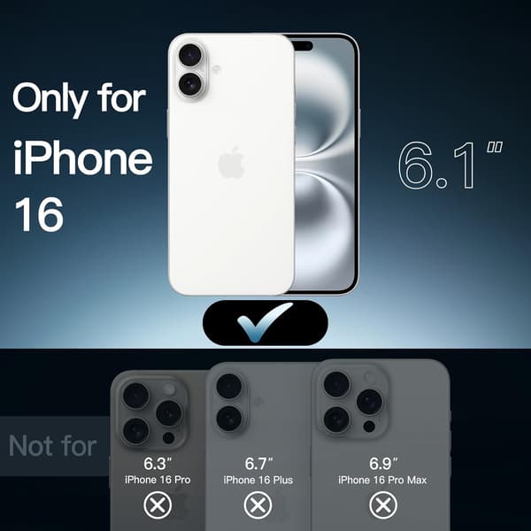 1 stk. telefondeksel til iPhone 16, gjennomsiktig
