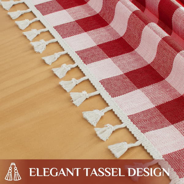 1 st Gingham Duk röd Utomhus Duk Rektangulär 140x200 cm Avtorkningsbar Bomull Toffs Boho Dukar Vattentålig, 55x78 Tum red