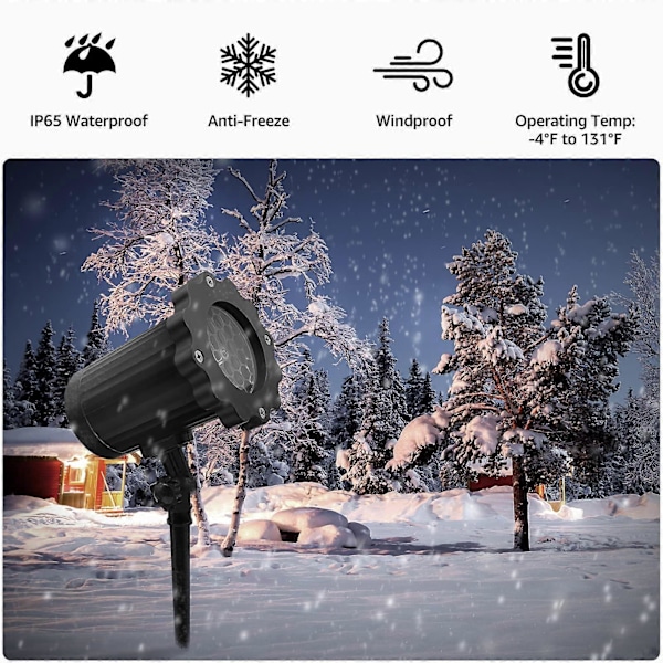 Lumivyöhykeprojektorivalot Joulukoristeet IP65 Vedenkestävä LED-Lumivyöhykeprojektorivalot Sisä- ja Ulkokäyttöön
