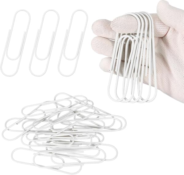 10 cm / 4 tommer ekstra stor binders, 12-pakning, for dokumenter, DIY-håndverk, hjemmekontor, hvit white