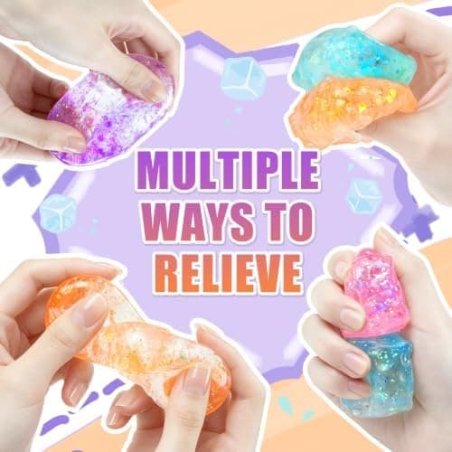 4-pack ost-squishy, mini-squishies ost-stresskub, långsamt stigande glitter sensorisk fidget-leksak för vuxna barn ångestlindring kontor klassrum 4pcs Ice Cheese