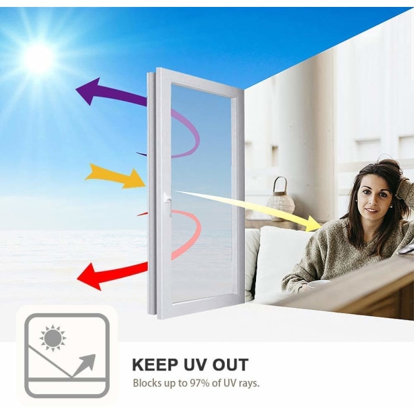 Vindusfilm Personvern Speilfilm Vindu selvklebende solbeskyttelse Anti-UV-film Privacy Varmebeskyttelse Statiske vindusfilmer (sølv, 50 x 500 cm)
