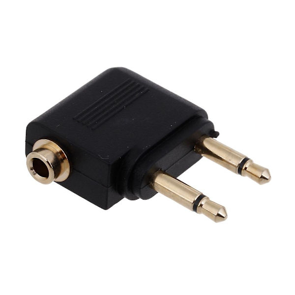 2 stk. 3,5 mm flyhovedtelefon mono-konverter rejseflyselskabsadaptere