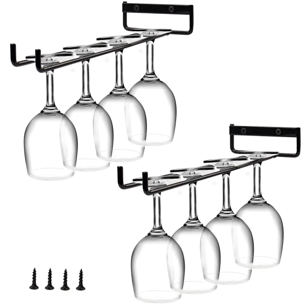 Vinglashållare hängande, vinglashållare hylla, vinglashållare hylla, glashållare väggmontering för muggställ, 30 cm 1 rad