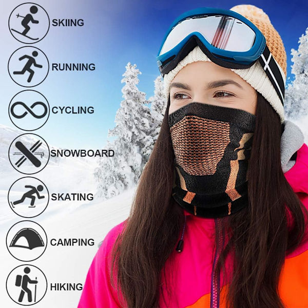 Sykkelmaske Høst og Vinter Utesport Klatring Skiløping Vindtett (oransje farge)