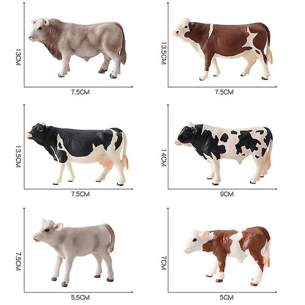 Zoo Farm Sjove Legetøj Model Ko Simuleret Dyr Plastmodeller Pædagogisk Legetøj Brun Ko 1. Brun Ko 1pc Brown Cow