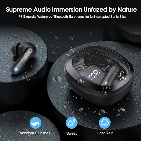Langattomat nappikuulokkeet, Bluetooth 5.3 -kuulokkeet korvassa, Bluetooth-kuulokkeet 4 ENC-kohinanvaimennusmikrofonilla, UUDET Mini Bluetooth -nappikuulokkeet 36 tunnin syvä basso