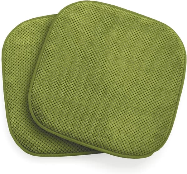 Spisebordsstolhynde i memoryskum (sæt med 2) – Skridsikkert design – 40 x 40 cm, grøn. green