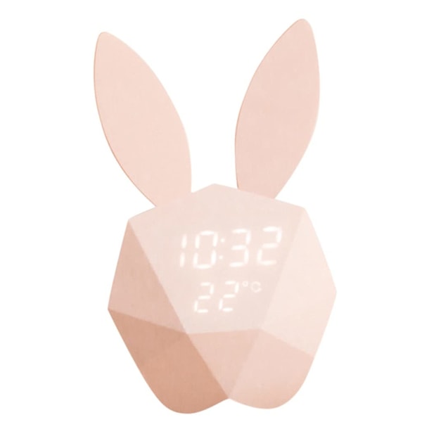 Mini Pink Rabbit Väckarklocka Elektronisk Sunrise Watch Bord Djur Tecknad Väckarklocka (Färg: A, Storlek: One Size) (A One Size)