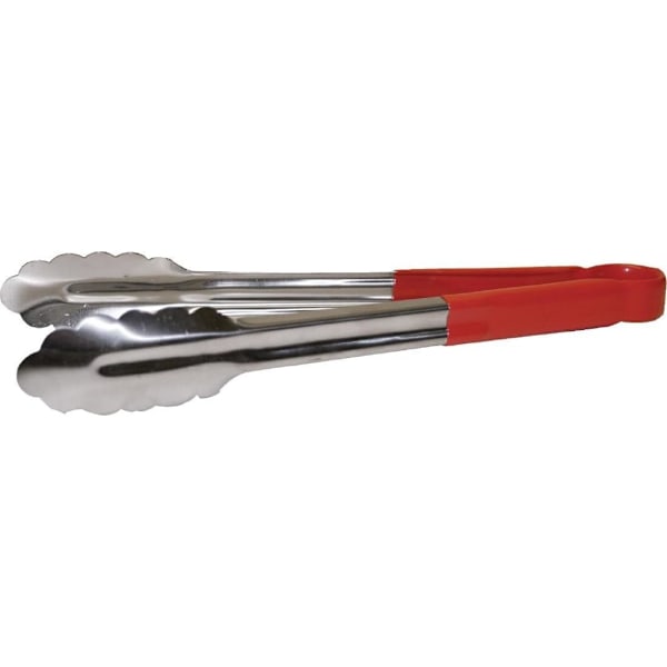 Rød lim klemme ikke-magnetisk rustfrit stål mad klemme mad klemme grill klemme silikone brød klemme bageartikler køkken klemme 310mm