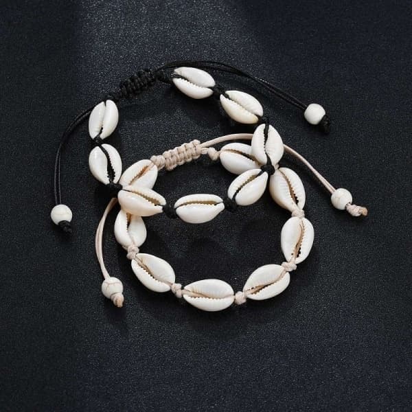 Justerbart armbånd med hvite skjell - Hvit Hvit