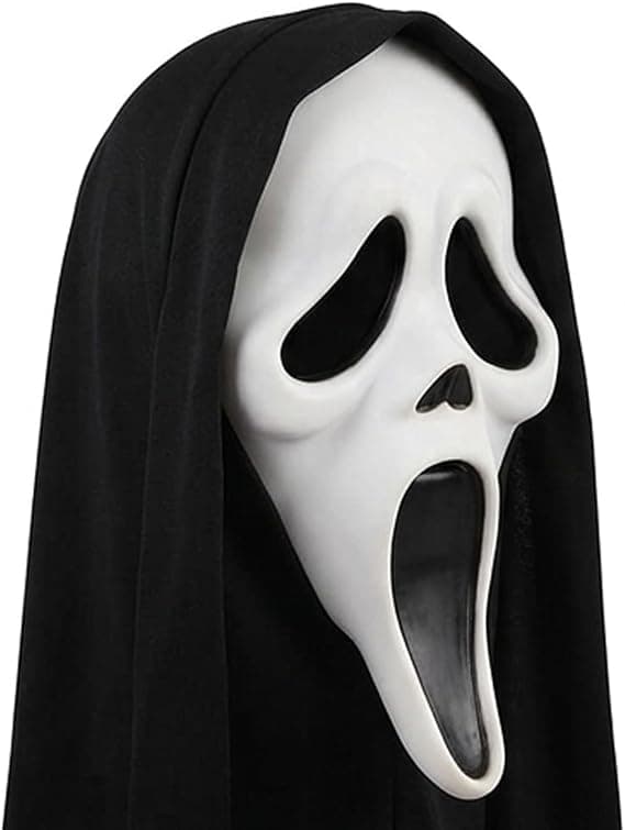 Scream Mask, Ghostface Kostymset med Rekvisita Kniv och Handskar