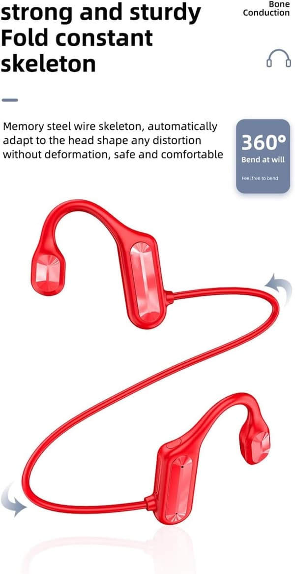 Trådløse sportshovedtelefoner med knogleledning Bl09 Model Bluetooth 5.2 Headset til træning løb kørsel rød Red