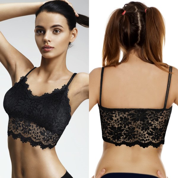 5-pack spets bh bralette spets vadderad för kvinnor och flickor, 5 färger