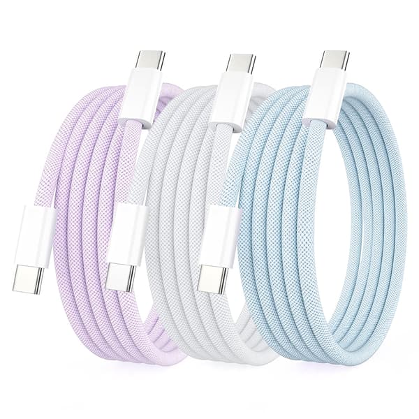 3-pak 1M USB C-opladerkabel til Apple iPhone 17/16/15, kabel til iPhone 17/17 Pro/17 Pro Max/Air/16/16e/15, MacBook Air 13 tommer/MacBook Pro