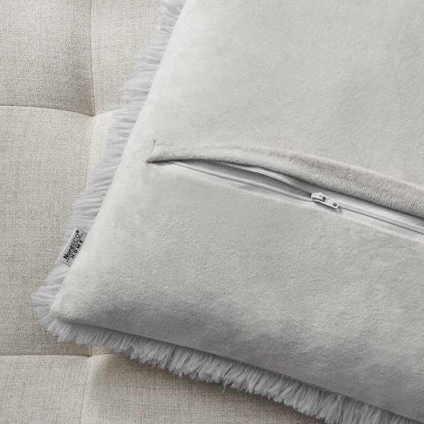 Sæt med 2 pudebetræk 40 x 40 cm grå kunstig pels pels pude dekorativ dekorativ pude kælen pude fluffy sofa