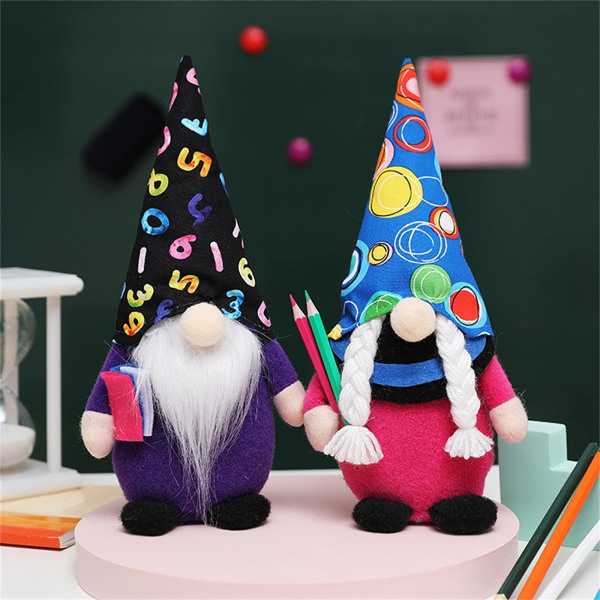 School Gnome Plys, Back-to-School sæsongave, Homecoming Festival dekorationer til hjemmeskole, håndlavet (blyanter)