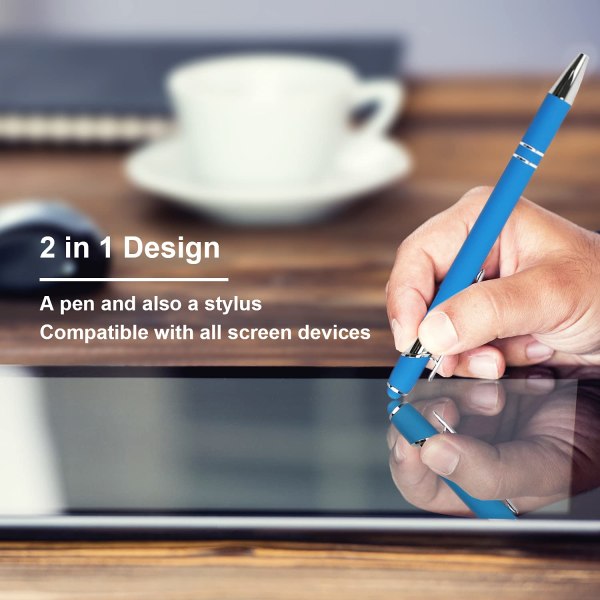 12 ST Capactive Touch Screen Kulspetspenna med Stylus Soft Touch 2 i 1 Stylus Kulspetspenna (4 färger - 12 pennor)