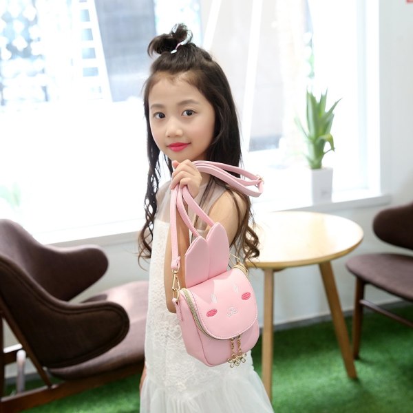 Super søte jenteveske Bunny Ear Skulderveske Messenger Bag Jentegaver (rosa)