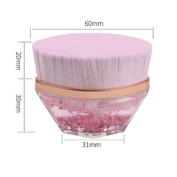 Blød magisk foundationbørste med høj densitet multifunktionel makeupbørste til en bred vifte af foundations, med bærbar opbevaringstaske (Pink)