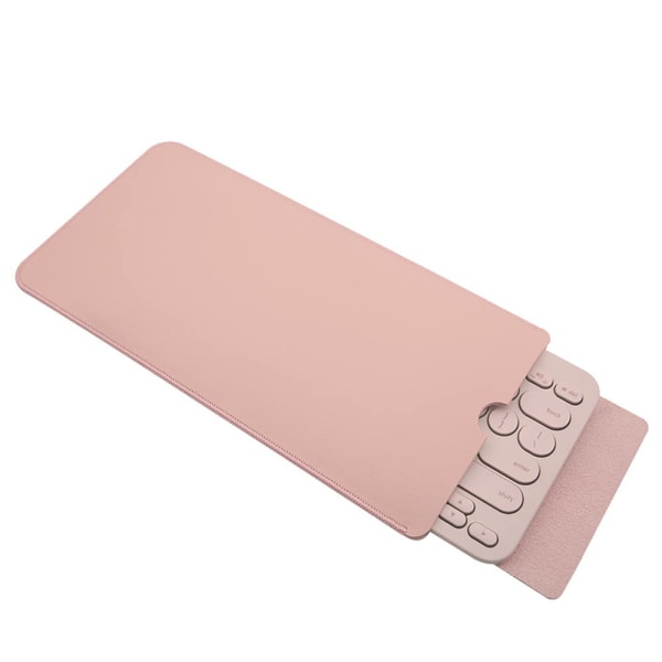 Bærbart PU-læder-tastatur Bæretaske Opbevaringstaske Støvtæt beskyttende etui til Logitech K380 Bluetooth-tastatur med flere enheder (pink)