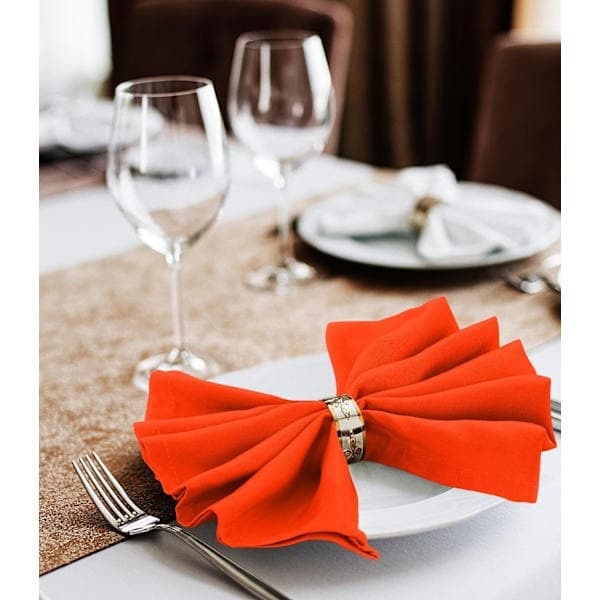 Stofservietter – 24-pak, genanvendelige (Orange, 43 x 43 cm) Orange Orange Orange