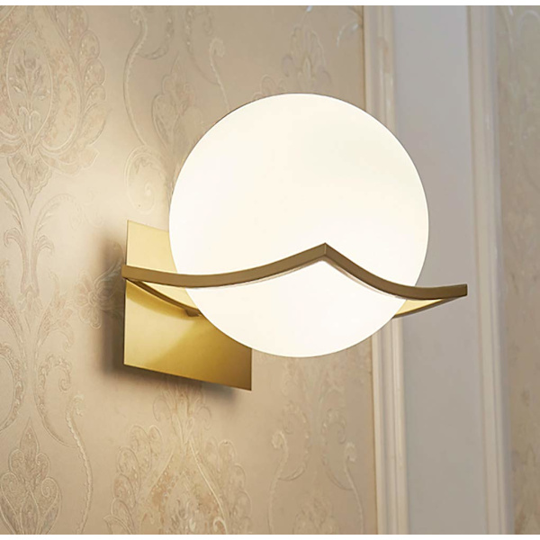 LED væglampe indendørs, væglampe glas, væglampe rund, moderne design glas kugle væglampe til badeværelse, stue, soveværelse, gang