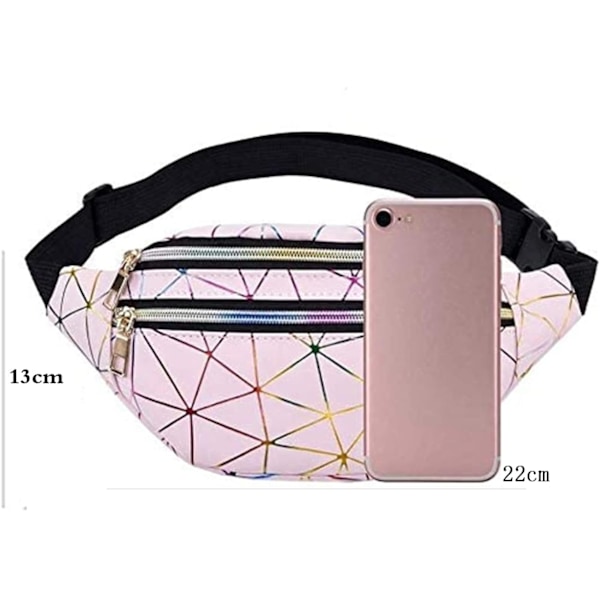 Street Fashion Midjeväska för Dam och Herr i PU Laser Axelväska Messenger Bag Friluftsliv Bröstväska