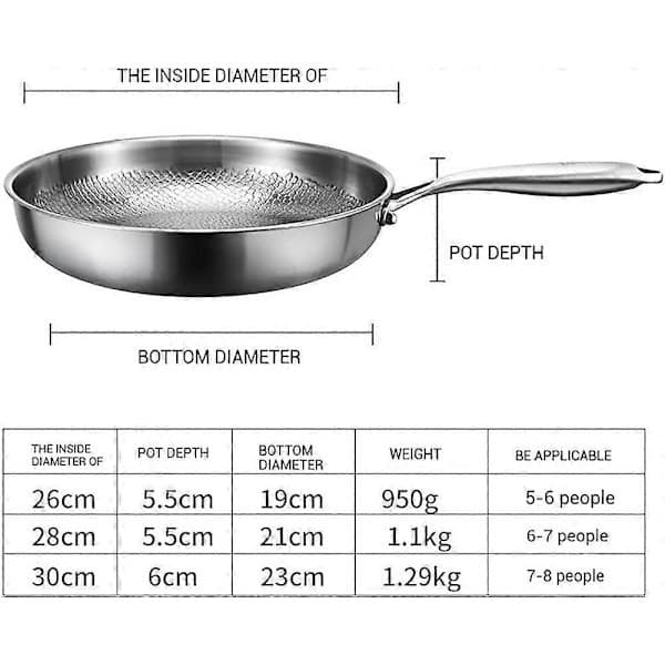 Titanium Hammered Stekepanne Pro med Lokk, Non-Stick Jevn Oppvarming (30cm)