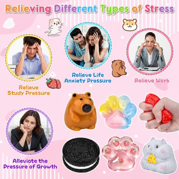 Squishy, 6 stk. Squishy-legetøj, Fufu Squishy Fidget-legetøj til voksne | Blødt klemme-sensorisk stresslegetøj til angstlindring og dekompression Multiple models
