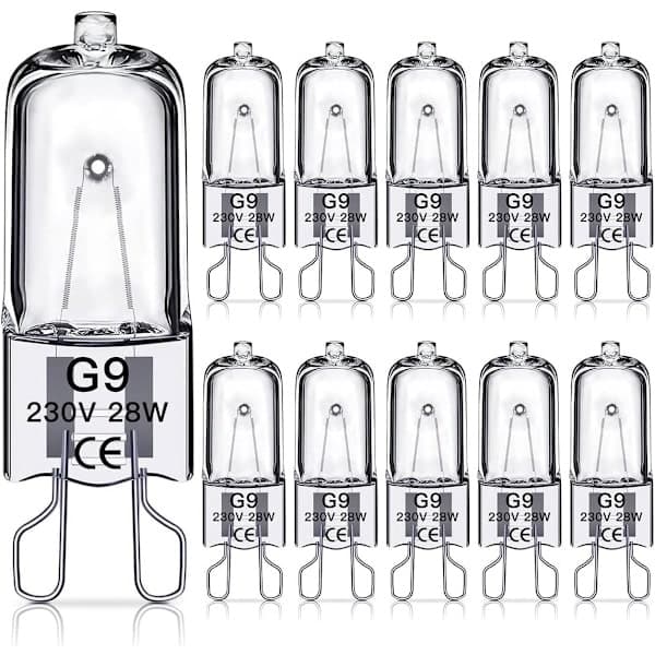 G9 Halogenpærer 28W, 230V, 10-pak 28W 28W 28W