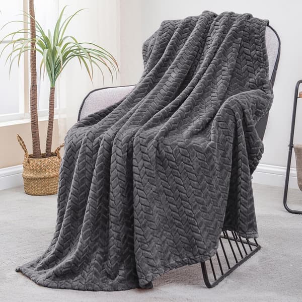 1 stk stort fleeceteppe til sofa, mørkegrå | 127x178 CM, mykt, pustende, luftig teppe. Dark Grey