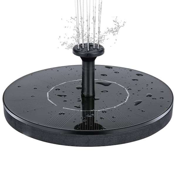 Soldriven vattenfontän 13 cm Svart