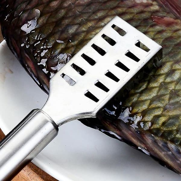 Fiskeskraber i rustfrit stål - Fast greb, nem fjernelse af fiskeskæl, køkkenredskab