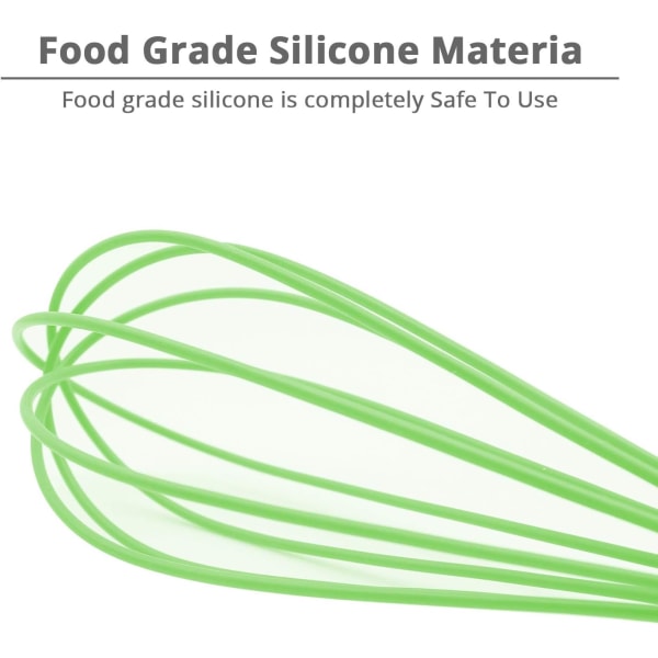 Keittiön silikonivispilä, Balloon Mini Wire vispilä, ruostumaton teräs ja tarttumaton silikonipinnoite munasekoitin (vihreä, 10 tuumaa)