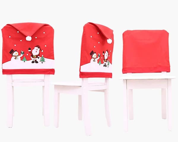Set med 4 Stolsöverdrag, Julstolsöverdrag, Tomtehatt Stolsöverdrag Tomtehatt Jul