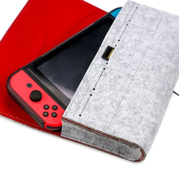 Opbevaringsetui til Switch Lite - Bærbart filtetui med stor kapacitet og stødbeskyttelse til din spillekonsol Sølv Silver