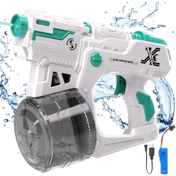 Elektriske vandpistoler til børn og voksne, batteridrevet vandpistol 33FT lang rækkevidde, swimmingpool strandfest og udendørs, sommergaver