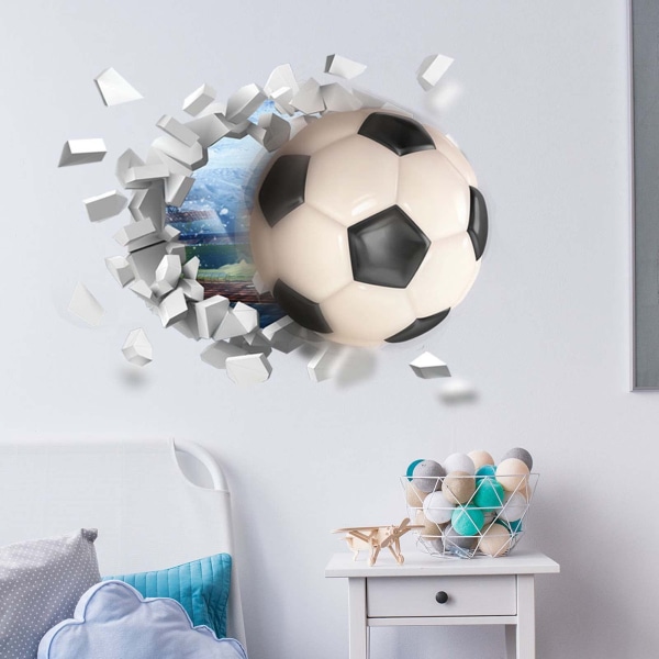 Jalkapallon seinätarrat 3D-seinätarrat läpimurto seinätatuointi itseliimautuva lastenhuone makuuhuone olohuoneen seinäkoristelu
